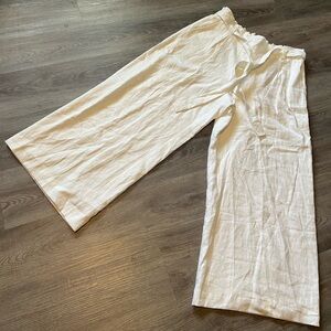 Neiman Marcus Women’s Pants Wide Leg 100% Line XL Beige Sp